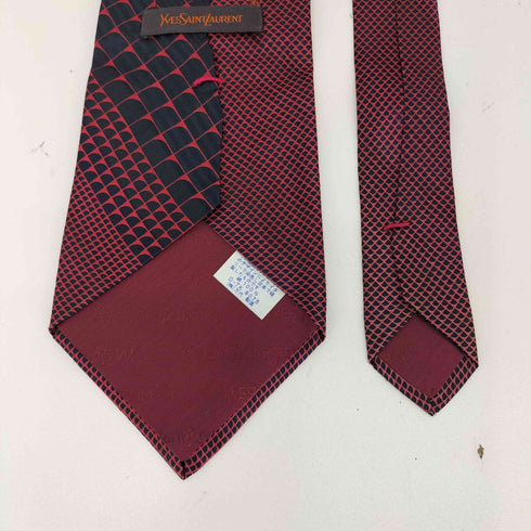 イヴサンローラン Yves Saint Laurent 総柄 シルクネクタイ メンズ