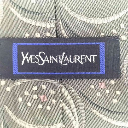イヴサンローラン Yves Saint Laurent 総柄 シルクネクタイ メンズ