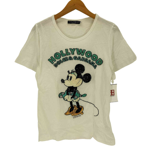ドルチェアンドガッバーナ DOLCE&GABBANA キャラクタービーズ デザイン 半袖Tシャツ レディース 40