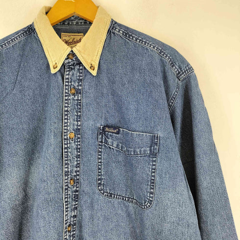 ウールリッチ WOOLRICH 90S 襟コーデュロイ ロングスリーブ BDデニムシャツ メンズ import:L
