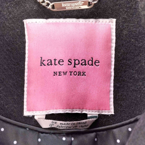 ケイトスペードニューヨーク kate spade NEW YORK ファーカラー ダブルブレストピーコート レディース XS
