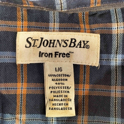 セントジョンズベイ ST JOHN'S BAY 00S チェック柄 ロングスリーブ BDシャツ メンズ import:L