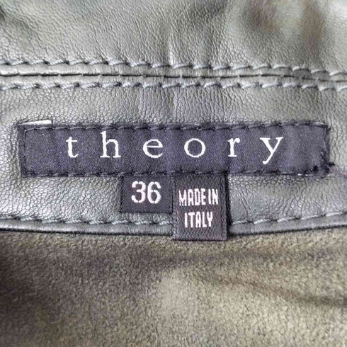 セオリー theory イタリア製 シープスキン トラッカー 型 レザー ジャケット レディース JPN:36
