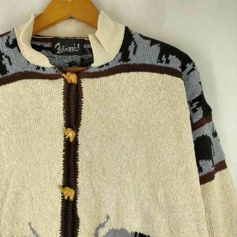 FELIZZI 象モチーフ ニットカーディガン レディース JPN:L