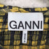 ガニー Ganni フリル襟 スモッキング マキシ チェック ノースリーブ ワンピース レディース 36