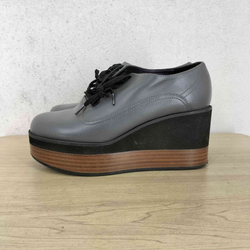 ジルサンダーネイビー JIL SANDER NAVY プラットフォーム レース アップ ウェッジソール シューズ レディース 36
