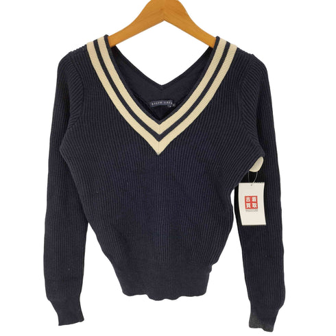 ラルフローレン RALPH LAUREN Vネックリブニットセーター レディース M