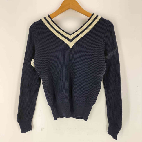 ラルフローレン RALPH LAUREN Vネックリブニットセーター レディース M
