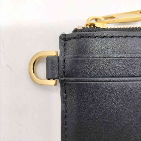 カルバンクライン CALVIN KLEIN CK ICON 4CC HOLDER W 牛革 カウレザー Dカン付き コイン カード ケース ブラック レディース ONE SIZE