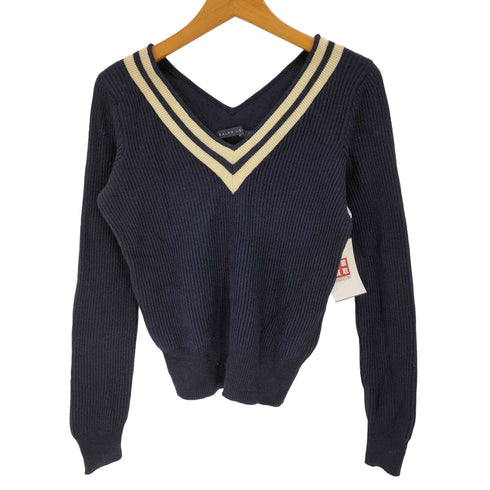 ラルフローレン RALPH LAUREN Vネックリブニットセーター レディース M