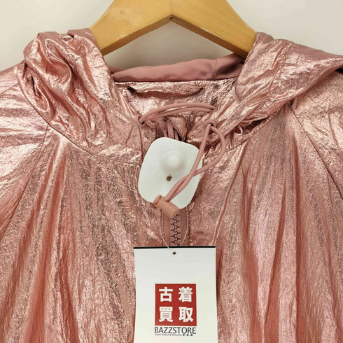 エイチアンドエム H&M 光沢ナイロンフーデッドブルゾン レディース