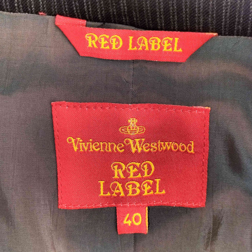 ヴィヴィアンウエストウッドレッドレーベル Vivienne Westwood RED LABEL ストライプ ジャケット スカート ウール セットアップ レディース 40