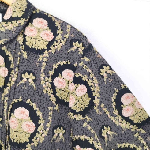 ピンクハウス PINK HOUSE 花柄 ショールカラー プリーツ ジャケット レディース JPN:L