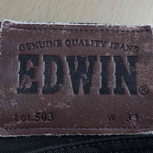 エドウィン EDWIN Regular NARROW 503 後染め ブラックデニム メンズ 33inch