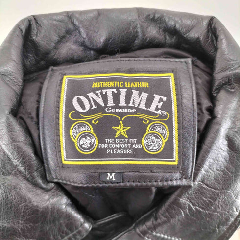 ONTIME オンタイム genuine leather 本革 レザー カーコート メンズ M