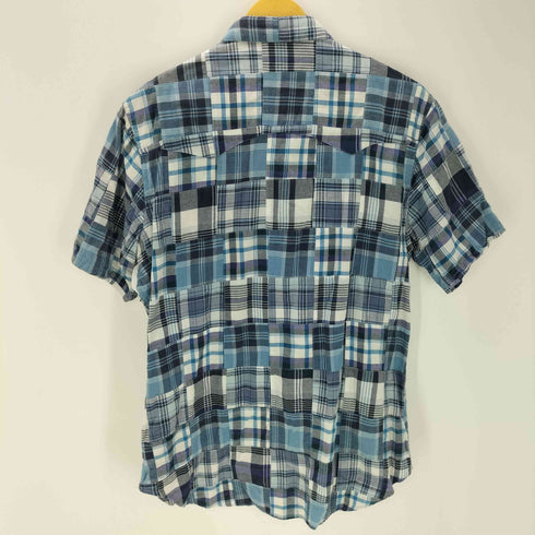 ポロバイラルフローレン Polo by RALPH LAUREN 90s RL WESTERN パッチワーク 半袖 シャツ チェック メンズ import:M