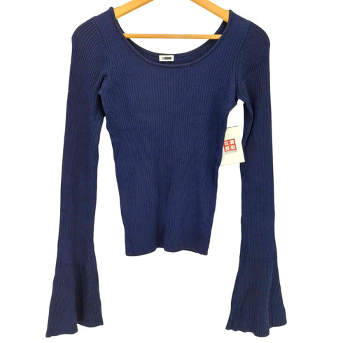 エイチビューティーアンドユースユナイテッドアローズ H BEAUTY & YOUTH UNITED ARROWS RAYON NYLON RIB FLARE SLEEVE PULLOVER レーヨン ナイロン リブ フレアスリーブ ニット レディース