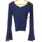エイチビューティーアンドユースユナイテッドアローズ H BEAUTY & YOUTH UNITED ARROWS RAYON NYLON RIB FLARE SLEEVE PULLOVER レーヨン ナイロン リブ フレアスリーブ ニット レディース