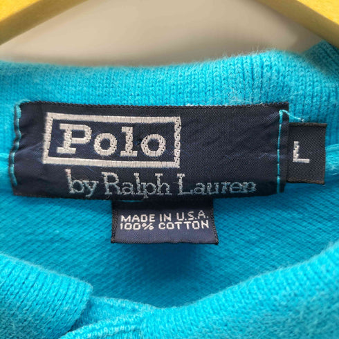 ポロバイラルフローレン Polo by RALPH LAUREN 90S USA製 ポニー 刺繍半袖 ポロ シャツ メンズ import:L