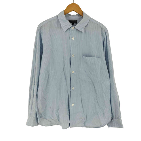 マーガレットハウエル MARGARET HOWELL 25SS コットン シルク ストライプ 長袖 レギュラーカラーシャツ メンズ XL
