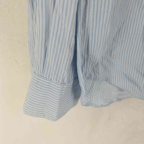 マーガレットハウエル MARGARET HOWELL 25SS コットン シルク ストライプ 長袖 レギュラーカラーシャツ メンズ XL