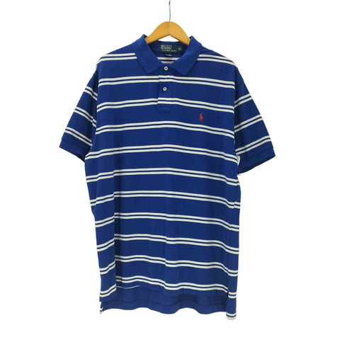 ポロバイラルフローレン Polo by RALPH LAUREN 90S ポニー 刺繍 ボーダー 半袖 ポロ シャツ メンズ import:XL