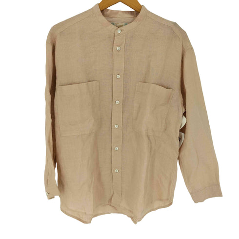 ナチュラルランドリー NATURAL LAUNDRY リネン バンドカラーシャツ レディース
