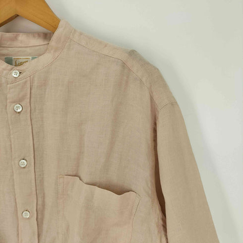 ナチュラルランドリー NATURAL LAUNDRY リネン バンドカラーシャツ レディース