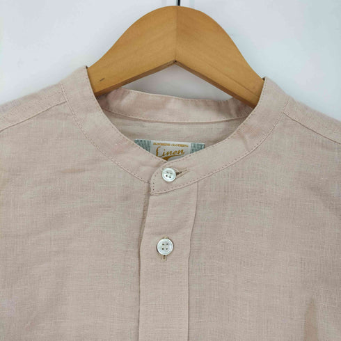 ナチュラルランドリー NATURAL LAUNDRY リネン バンドカラーシャツ レディース
