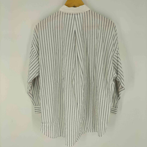ナチュラルランドリー NATURAL LAUNDRY 無地×ストライプ 切替 オーバーサイズ シャツ / CLシャンブレー&ストライプ パネルロングシャツ レディース