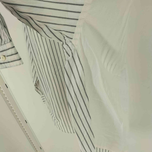 ナチュラルランドリー NATURAL LAUNDRY 無地×ストライプ 切替 オーバーサイズ シャツ / CLシャンブレー&ストライプ パネルロングシャツ レディース