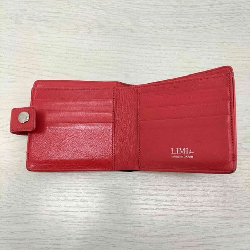 リミフゥ LIMI feu ビジュー ストーン レザー 二つ折り がま口 財布 レディース