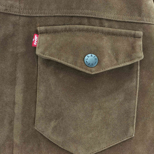 リーバイス Levis Faux Leather Suede Shirt Jacket フェイクレザー スエードシャツジャケット メンズ import:XL