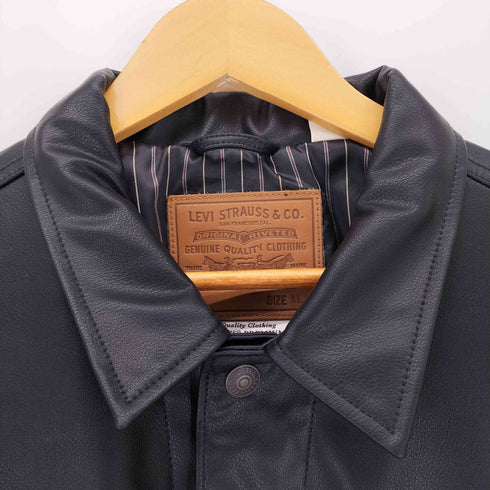 リーバイス Levis LIMITED LEATHER TRUCKER JACKET TYPEIII リミテッド フェイクレザー トラッカー ジャケット メンズ import:XL