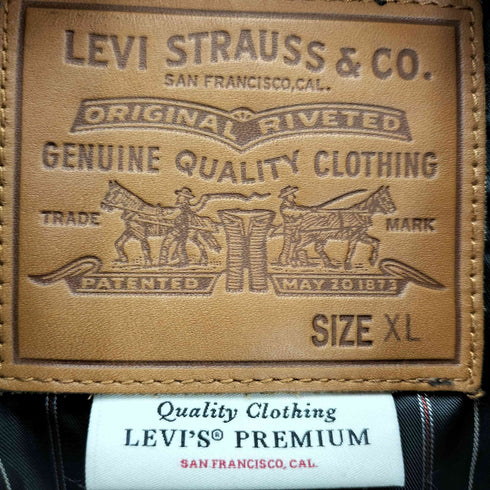 リーバイス Levis LIMITED LEATHER TRUCKER JACKET TYPEIII リミテッド フェイクレザー トラッカー ジャケット メンズ import:XL