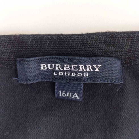 バーバリーロンドン BURBERRY LONDON ロゴ刺繍 ノバチェック フリル 七分袖 ボタンレス カーデガン レディース 160A