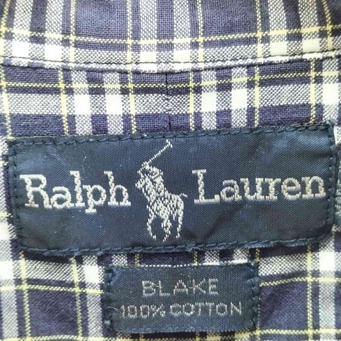 ラルフローレン RALPH LAUREN BLAKE スモールポニー刺繍 半袖 チェックシャツ メンズ M
