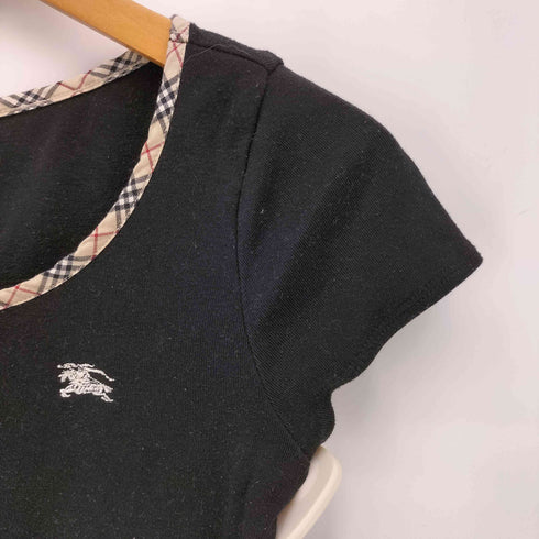 バーバリーブルーレーベル BURBERRY BLUE LABEL ロゴ刺繍 襟 ノバチェック Tシャツ Y2K レディース 38