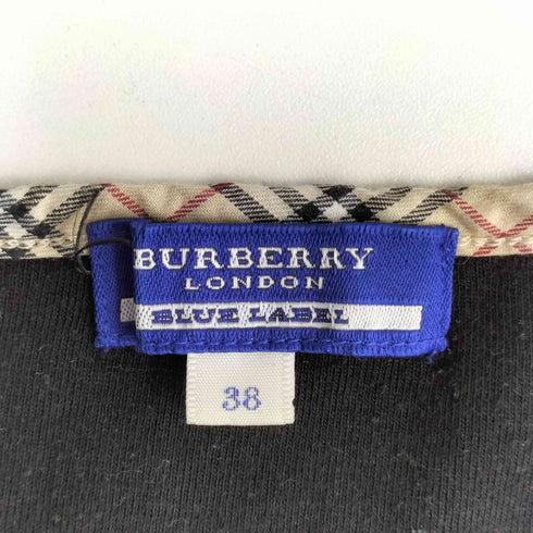バーバリーブルーレーベル BURBERRY BLUE LABEL ロゴ刺繍 襟 ノバチェック Tシャツ Y2K レディース 38