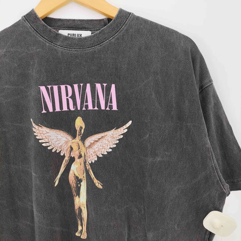 パブリュクス PUBLUX 25ss NIRVANA IN UTERO ピグメント バンドTシャツ メンズ JPN:S