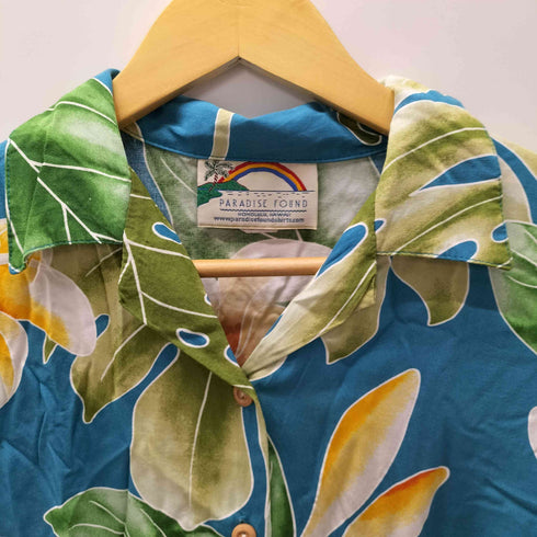 パラダイスファウンド PARADISE FOUND 80-90S ハワイ製 ボタニカル柄 レーヨン アロハ シャツ レディース import:XS