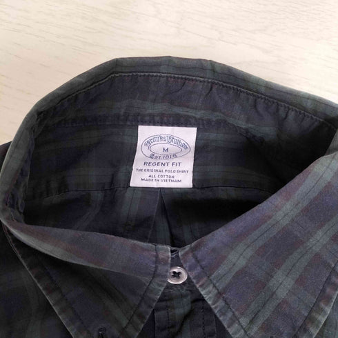 ブルックスブラザーズ BROOKS BROTHERS REGENT FIT ロゴ刺繍 ブラックウォッチ ボタンダウン L/S シャツ メンズ import:M