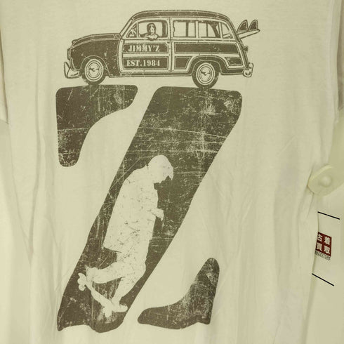 JIMMY'S USA製 裾袖シングルステッチ プリント 半袖 クルーネックTシャツ メンズ import:M