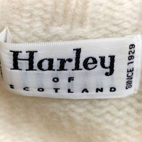 ハーレーオブスコットランド HARLEY OF SCOTLAND 英国製 PURE NEW WOOL リブ切替 クルーネック ニット レディース 34