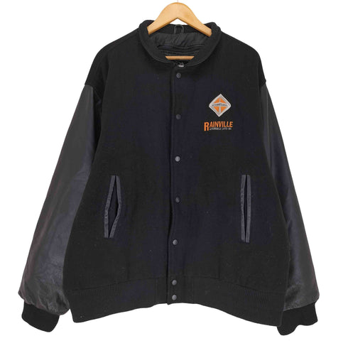CANADA 袖レザー 企業ロゴ ウールスタジャン BIG SIZE メンズ 2XL