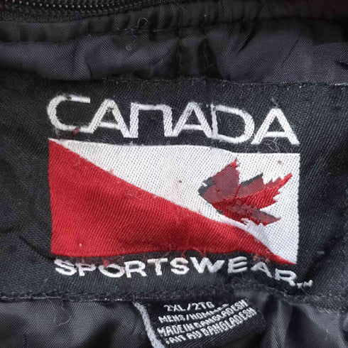 CANADA 袖レザー 企業ロゴ ウールスタジャン BIG SIZE メンズ 2XL