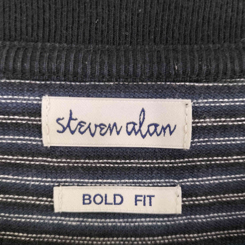 スティーブンアラン Steven Alan HI/TWST BORDER SHORT SLEEVE TEE -BOLD メンズ import:L