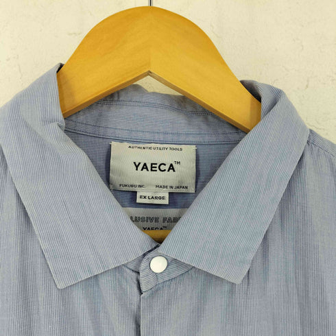 ヤエカ YAECA スナップボタン ストライプ レギュラーカラーシャツ メンズ EX LARGE