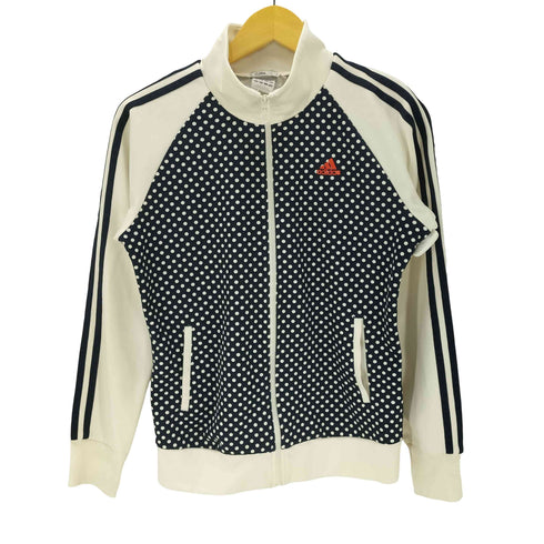 アディダス adidas 00S CLIMALITE ドット柄 パフォーマンス ロゴ トラック ジャケット ジャージ Y2K レディース JPN:L
