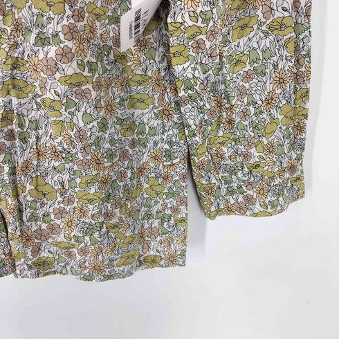 アマカ amaca 花柄 レギュラーカラー ピンタック シャツ レディース JPN:38